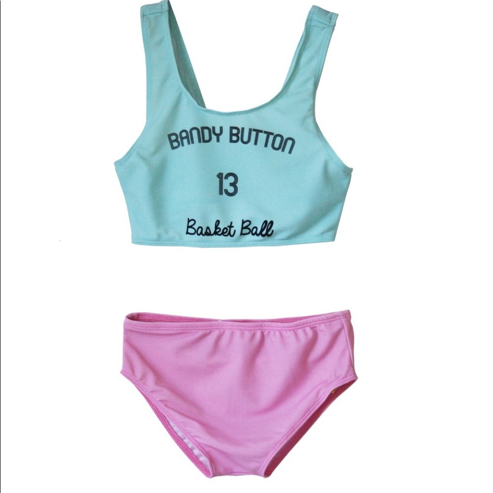 Bandy Button 2 piece Bathing Suit girls 10-11